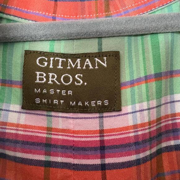 Gitman Bros Shirt Mens Plaid Button Up Made in USA SZ Large - Picture 3 of 5
